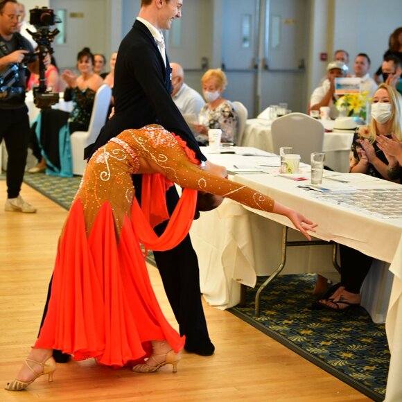 Orange Blossom - Ballroom Smooth Gown Nude & Orange by Dore Designs - Picture 6 of 16